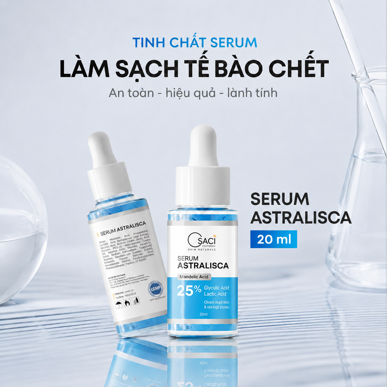 Serum hỗ trợ tái tạo bề mặt & làm mịn da Osaci Astralisca cho mặt, nách & body - Hỗ Trợ Giảm Thâm Sạm, Làm Sáng Da 20ml - Hình sản phẩm